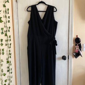 LOFT, Cropped Jumpsuit, Black